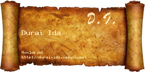 Durai Ida névjegykártya